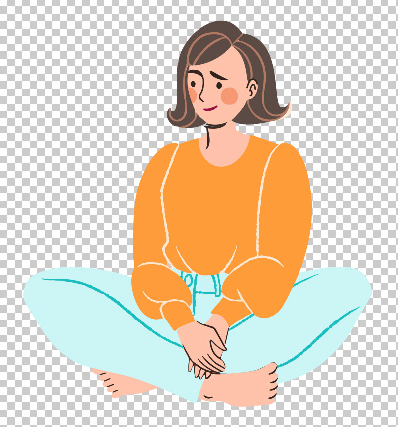 Sitting Lady Woman PNG, Clipart, Cartoon, Happiness, Human Skin, Joint, Lady Free PNG Download