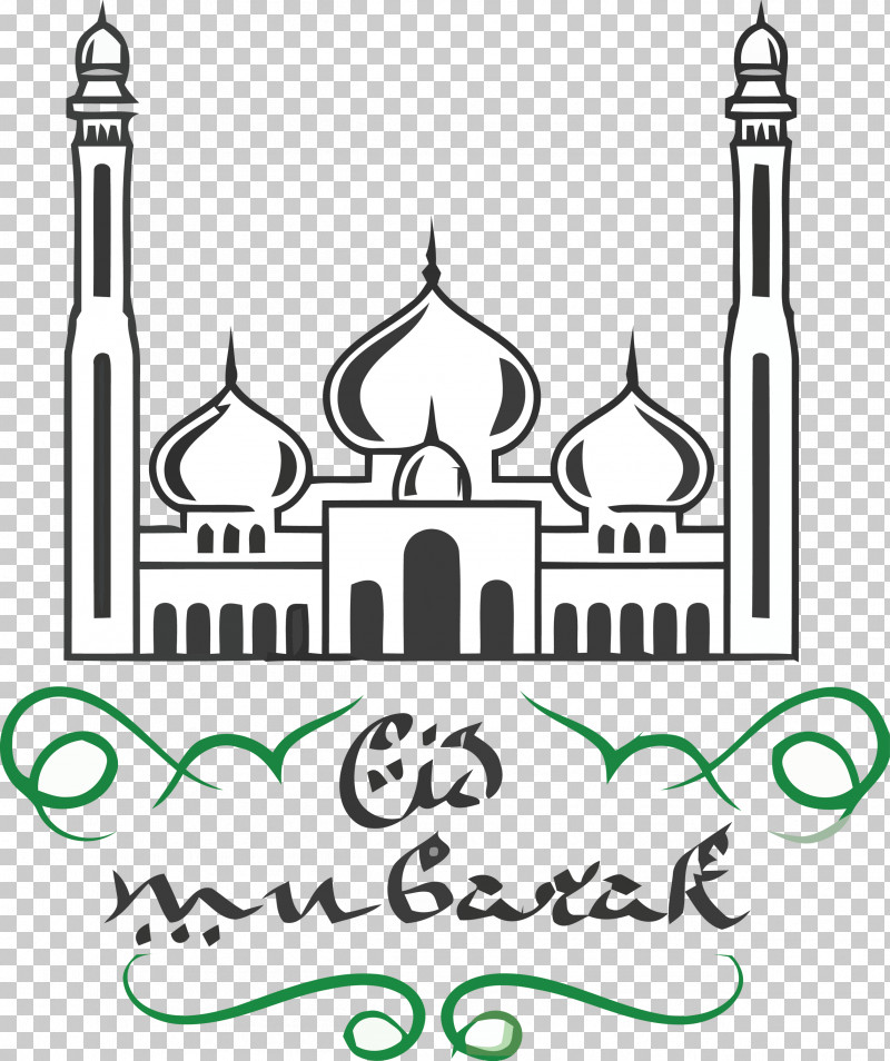 Eid mubarak with mosque and star using doodle style, hand drawing Stock  Illustration | Adobe Stock