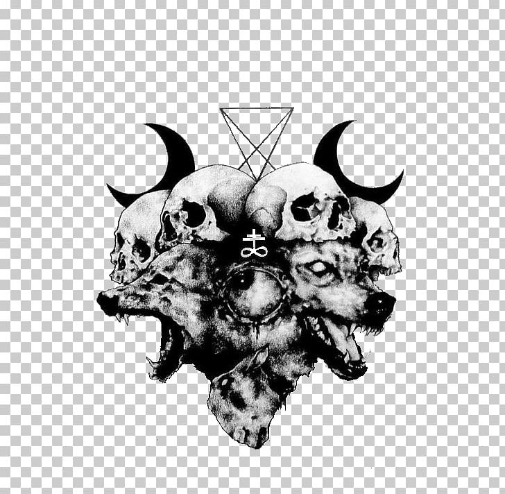 Satanism Gray Wolf Tattoo Drawing PNG, Clipart, Art, Black And White, Bone, Devil, Drawing Free PNG Download