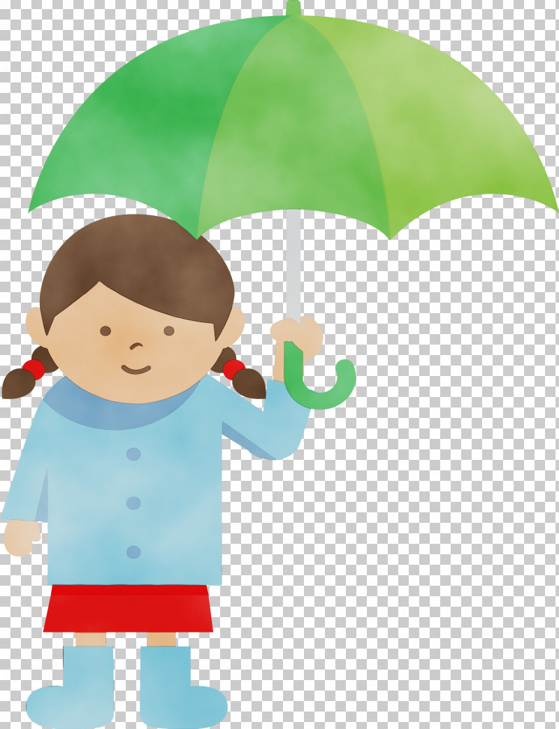 Cartoon Infant Umbrella Happiness Behavior PNG, Clipart, Behavior, Cartoon, Girl, Happiness, Human Free PNG Download