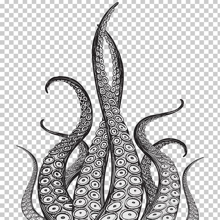 Kraken Octopus Squid Drawing Tentacle PNG, Clipart, Black And White, Body Jewelry, Cartoon, Decal, Drawing Free PNG Download