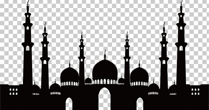Mosque Islamic Architecture PNG, Clipart, Architecture, Black And White, Building, City Silhouette, Drawing Free PNG Download