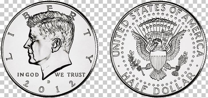 Kennedy Half Dollar Dollar Coin United States Dollar PNG, Clipart, Black And White, Brand, Circle, Coin, Coins Free PNG Download