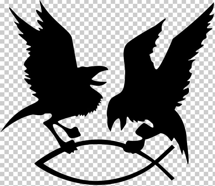 Odin Huginn And Muninn Sticker PNG, Clipart, Artwork, Beak, Bird, Bird Of Prey, Black And White Free PNG Download