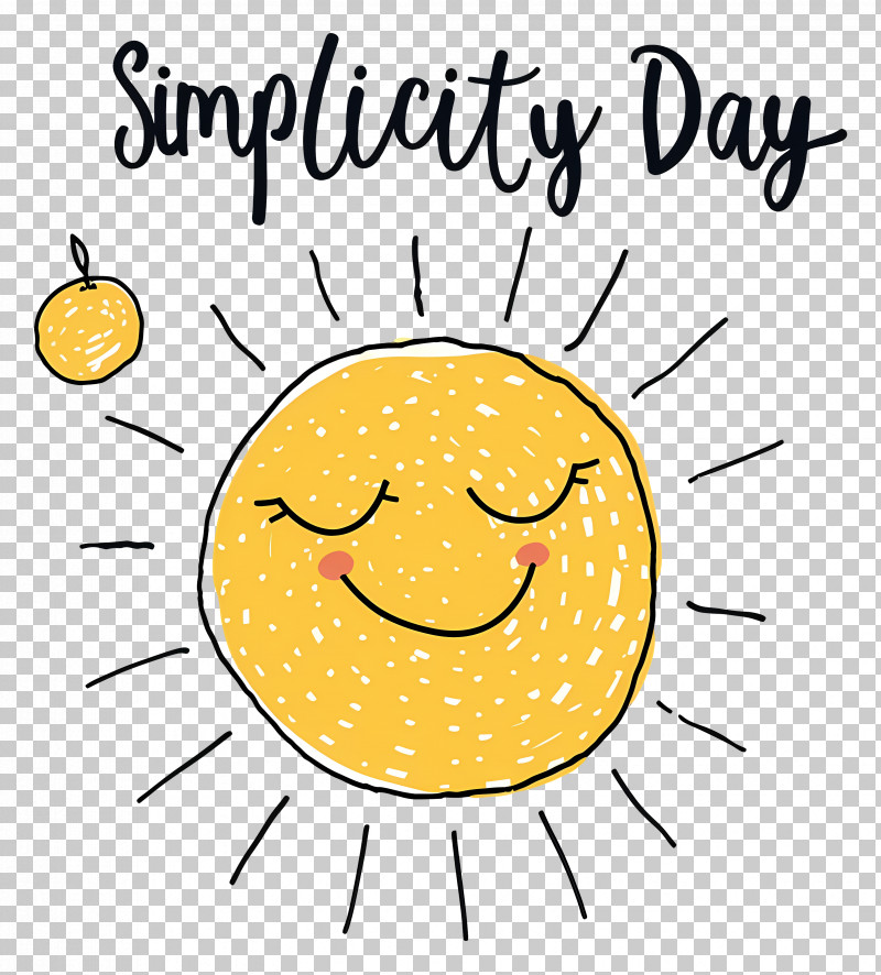 Simplicity Day - Smiling Sun Cartoon For Simplicity Day Celebration PNG