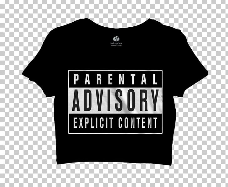 T-shirt Parental Advisory Crop Top Label PNG, Clipart, Angle, Black, Brand, Clothing, Crop Top Free PNG Download