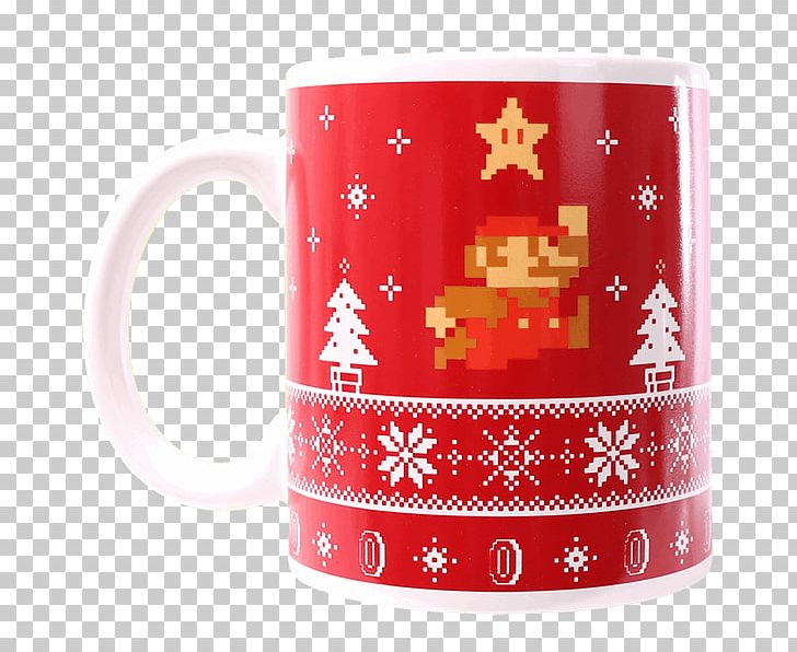 Mug Mario Bros. Christmas Day Christmas Jumper Nintendo PNG, Clipart, Christmas Day, Christmas Gift, Christmas Jumper, Christmas Tree, Cup Free PNG Download
