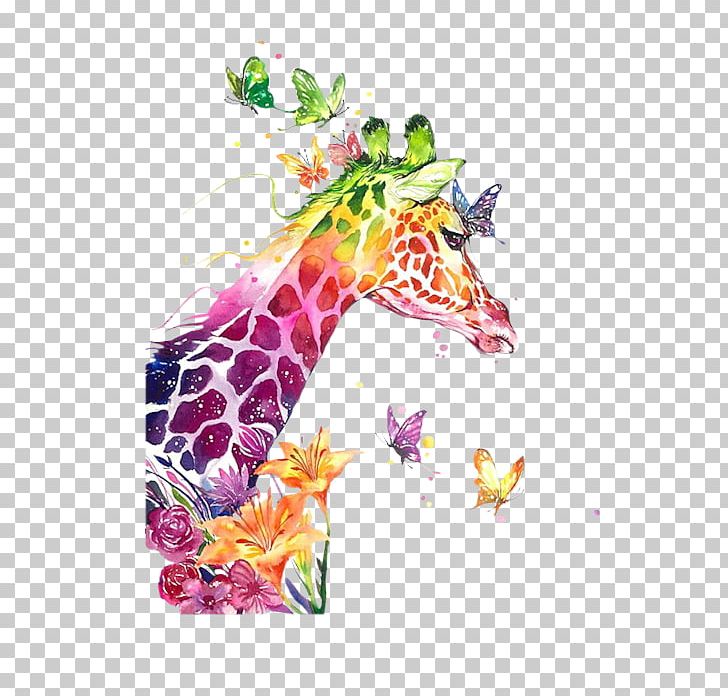 Giraffe Illustration Watercolor Painting PNG, Clipart, Animals, Art, Artist, Colored Pencil, Drawing Free PNG Download