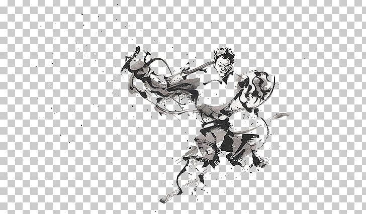 Ink Wash Painting Kung Fu Inkstick Illustration PNG, Clipart, Animals, Art, City Silhouette, Computer Wallpaper, Creative Work Free PNG Download