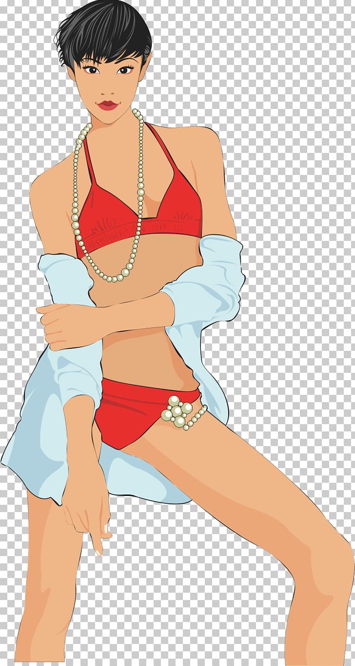 Cartoon Illustration PNG, Clipart, Abdomen, Arm, Beautiful Girl, Cartoon, Fashion Design Free PNG Download