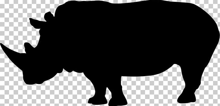 Rhinoceros Silhouette PNG, Clipart, Animals, Art, Autocad Dxf, Black And White, Cattle Like Mammal Free PNG Download