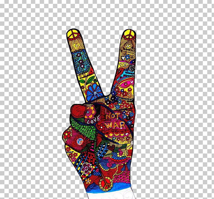 Peace Hippie Psychedelic Hand Transparent Background - Hippie