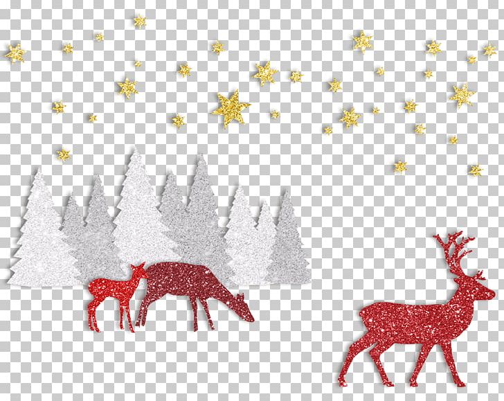 Reindeer Glitter Greeting & Note Cards Gold PNG, Clipart, Antler, Area, Art, Branch, Cartoon Free PNG Download