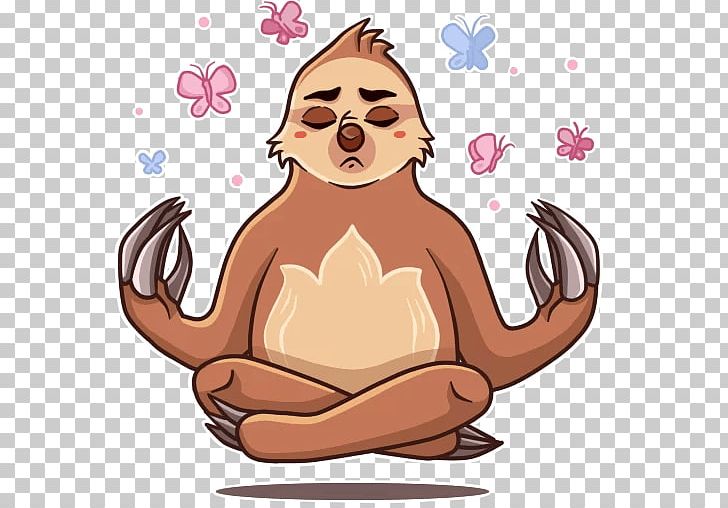 Sloth Sticker Telegram Mammal VKontakte PNG, Clipart, Cartoon, Character, Datsun, Fictional Character, Finger Free PNG Download