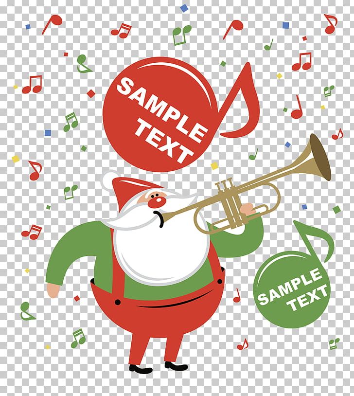 Santa Claus Trumpet Christmas Illustration PNG, Clipart, Area, Christmas Decoration, Christmas Frame, Christmas Lights, Clip Art Free PNG Download