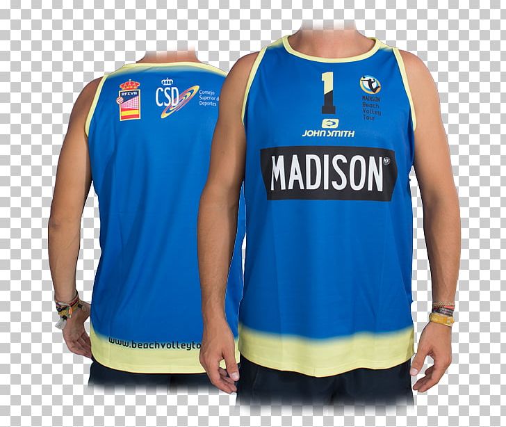 T-shirt Sleeveless Shirt Jersey Gilets PNG, Clipart, Beach Volleyball, Blue, Clothing, Electric Blue, Gilets Free PNG Download