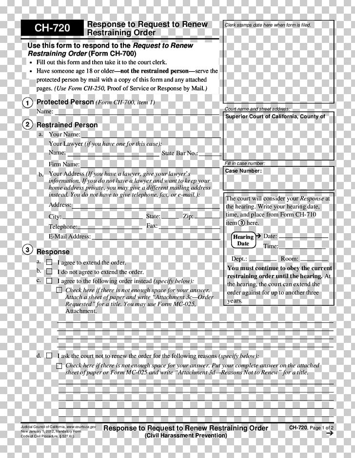 Civil Harassment Restraining Order Document Court PNG, Clipart, Area, California, Court, Document, Harassment Free PNG Download