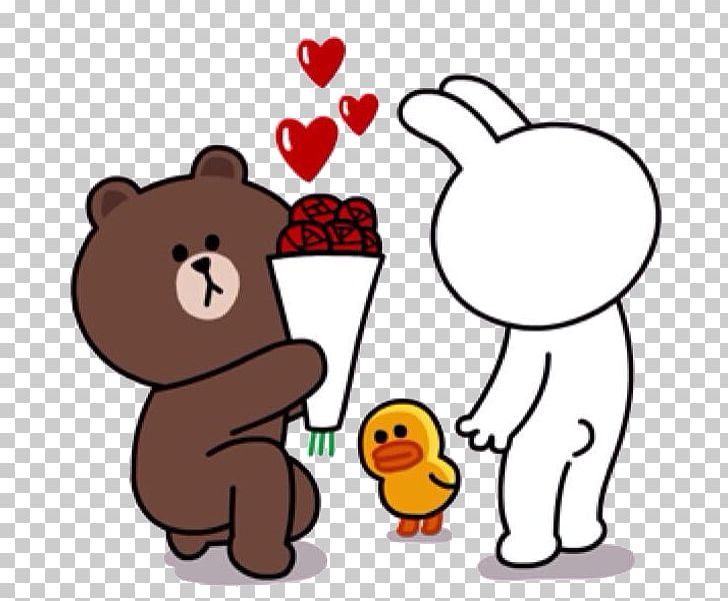 Brown Bear Line Friends Sticker PNG, Clipart, Animals, Area, Artwork, Bear, Brown Free PNG Download