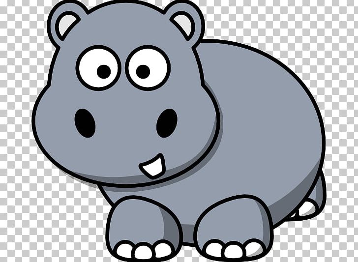 Hippopotamus Cartoon Cuteness Free Content PNG, Clipart, Bear, Black And White, Carnivoran, Cat Like Mammal, Copyright Free PNG Download