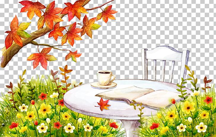 Coffee Cafe Autumn Leaf Color Tree PNG, Clipart, Book, Chair, Coffee, Computer Icons, Decorative Patterns Free PNG Download