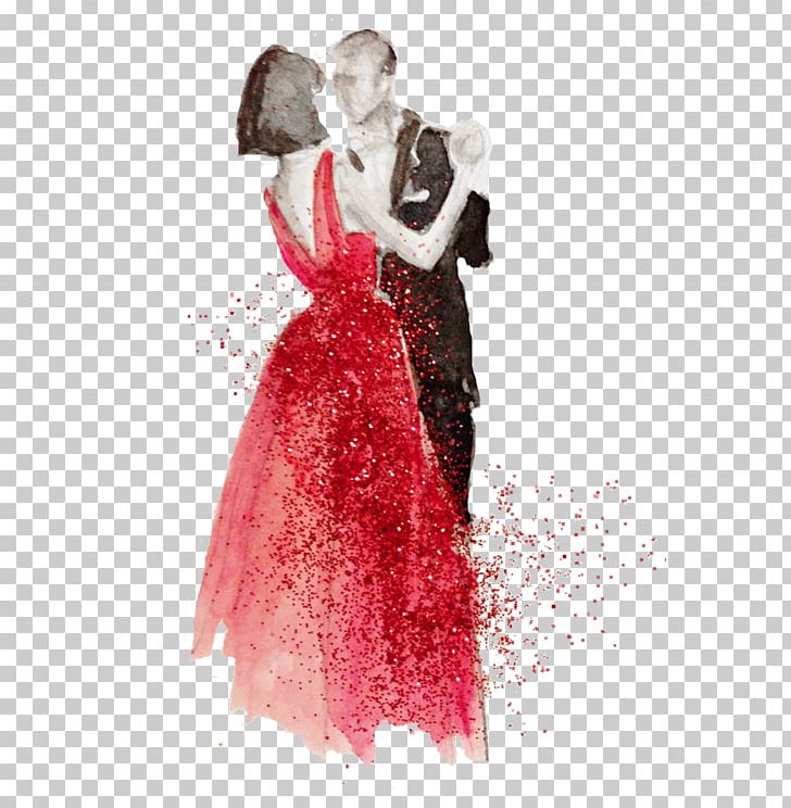 The Dancing Couple First Dance Drawing Watercolor Painting PNG, Clipart, Art, Costume Design, Dance, Dancing Couple, Dancing With Our Hands Tied Free PNG Download