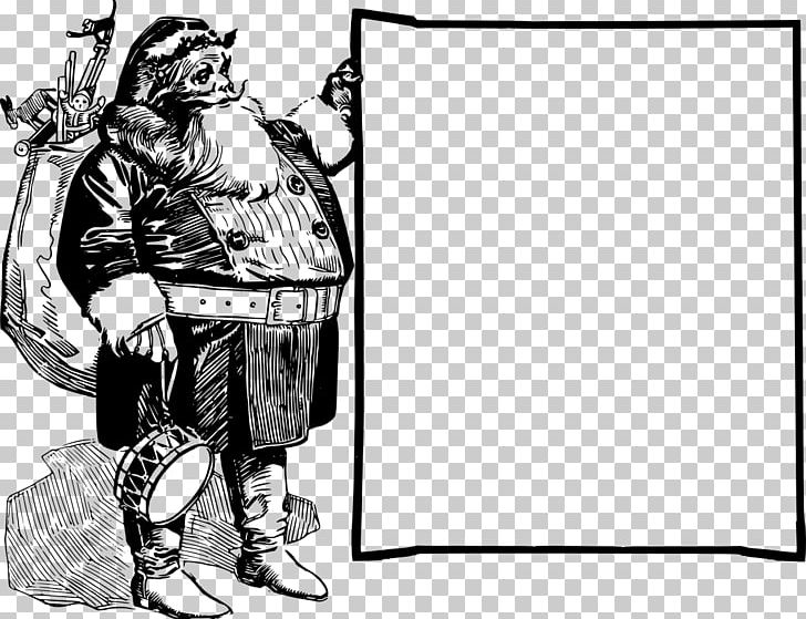 Santa Claus Frames PNG, Clipart, Arm, Art, Black, Black And White, Cartoon Free PNG Download