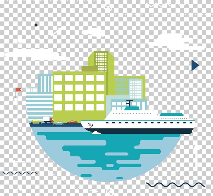 Flat Design Travel Illustration PNG, Clipart, Area, Brand, Building, Cartoon, Cruise Ship Free PNG Download