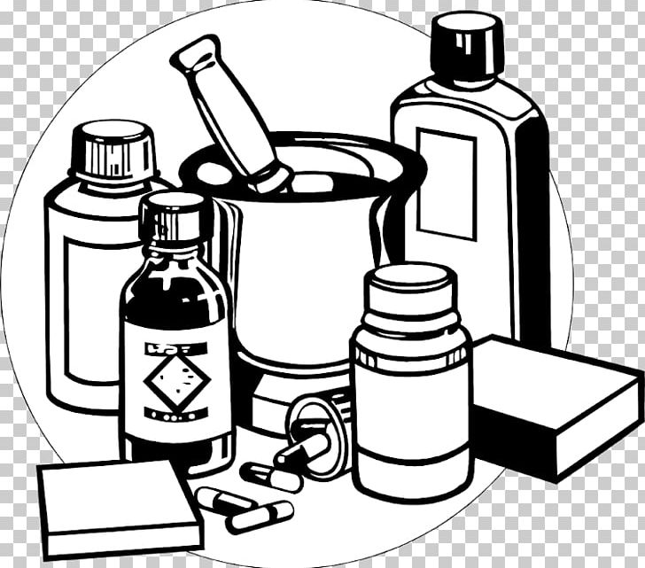 Medicine Pharmaceutical Drug Black PNG, Clipart, Artwork, Black, Black And White, Clip Art, Drinkware Free PNG Download
