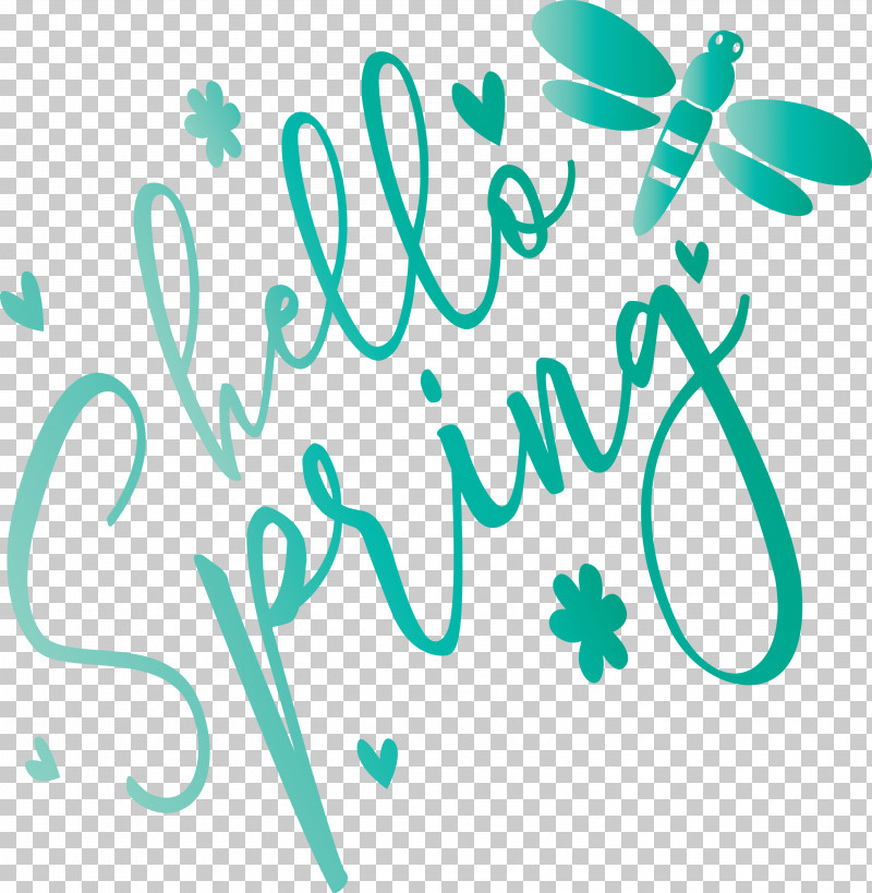 Hello Spring Spring PNG, Clipart, Aqua, Calligraphy, Green, Hello Spring, Leaf Free PNG Download