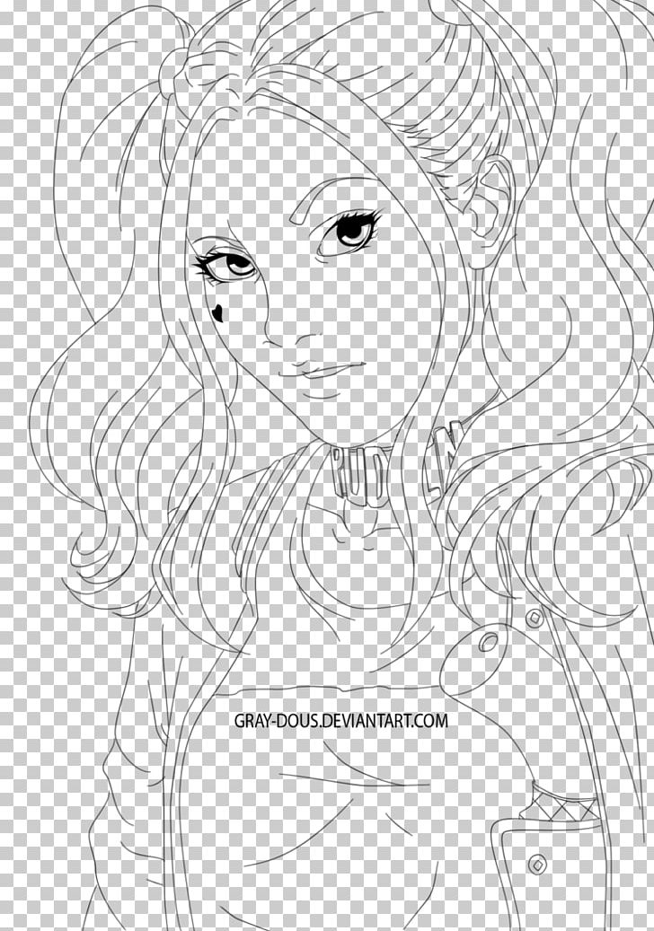 Harley Quinn Line Art Drawing Sketch PNG, Clipart, Arm, Art, Artwork, Black, Face Free PNG Download