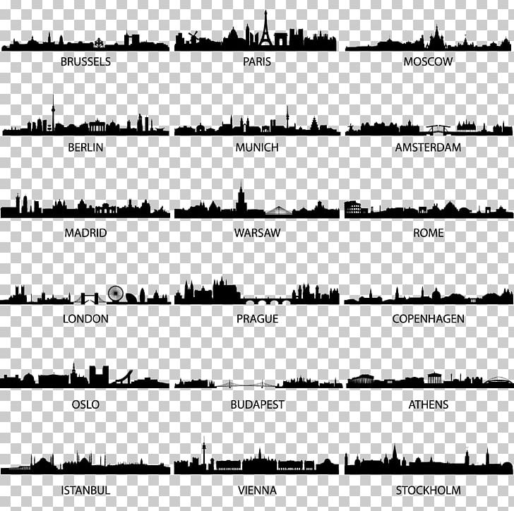 Skyline City Silhouette Drawing PNG, Clipart, Angle, Area, Art, Black, Black And White Free PNG Download
