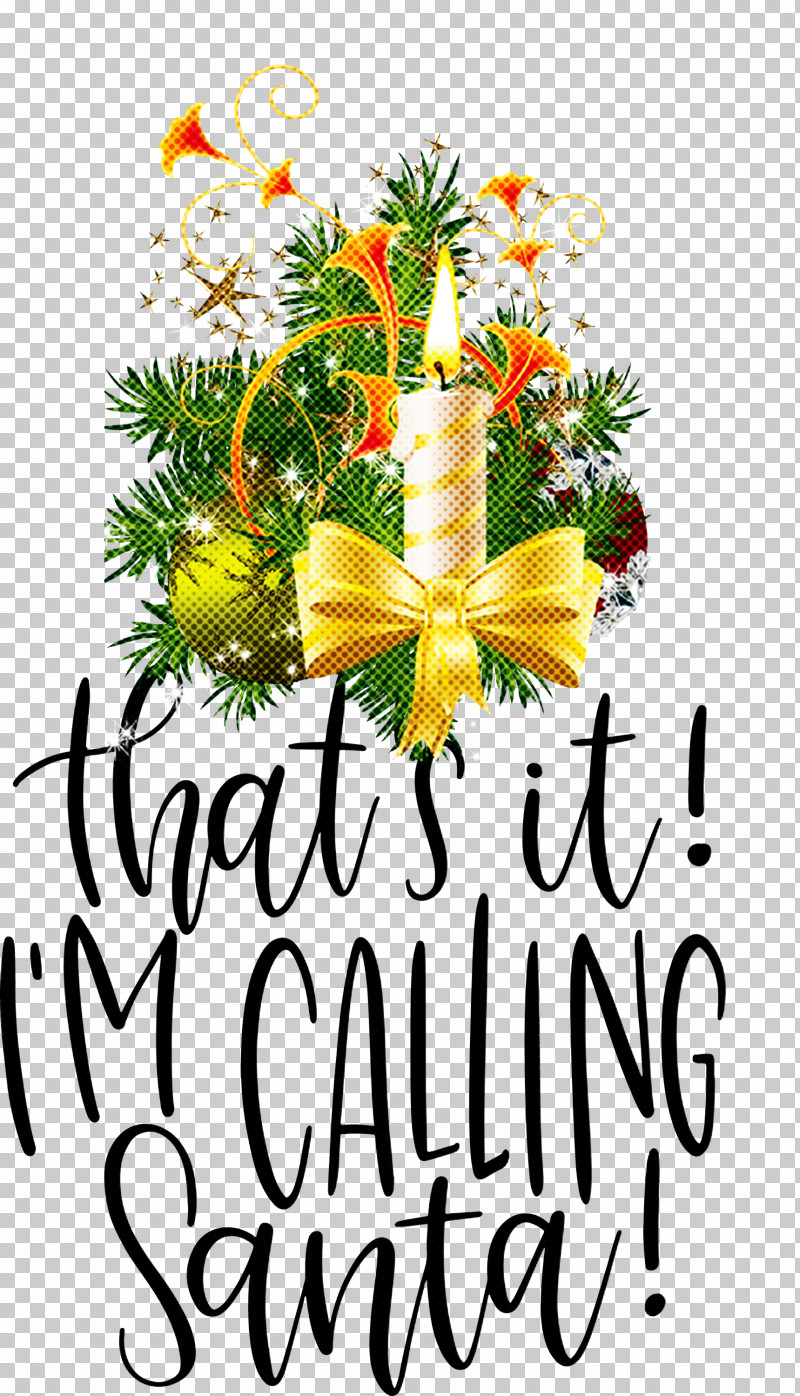 Calling Santa Santa Christmas PNG, Clipart, Black, Black Screen Of Death, Calling Santa, Christmas, Floral Design Free PNG Download