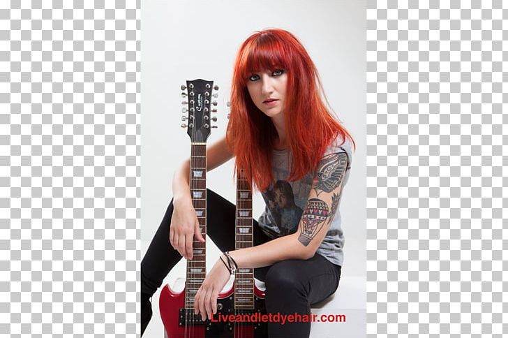 Electric Guitar Red Hair Microphone Bass Guitar PNG, Clipart, Audio, Bangs, Bass Guitar, Black, Black Hair Free PNG Download