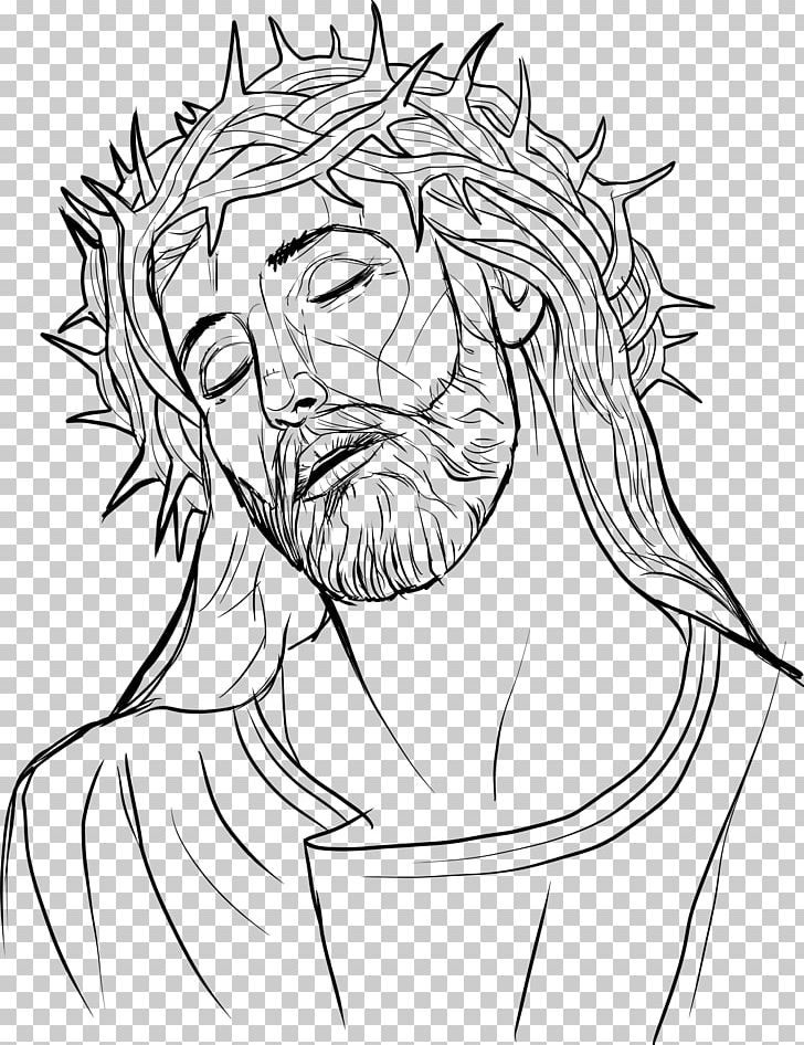 Drawing Crown Of Thorns Line Art Religion PNG, Clipart, Art, Artwork, Black, Black And White, Christian Cross Free PNG Download