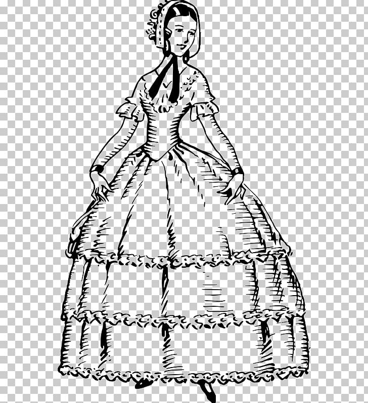 Gown Dress PNG, Clipart, Artwork, Black And White, Clothing, Computer Icons, Costume Free PNG Download