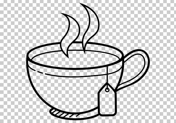 White Tea Coffee Cup PNG, Clipart, Artwork, Black And White, Black Tea, Cafe, Circle Free PNG Download