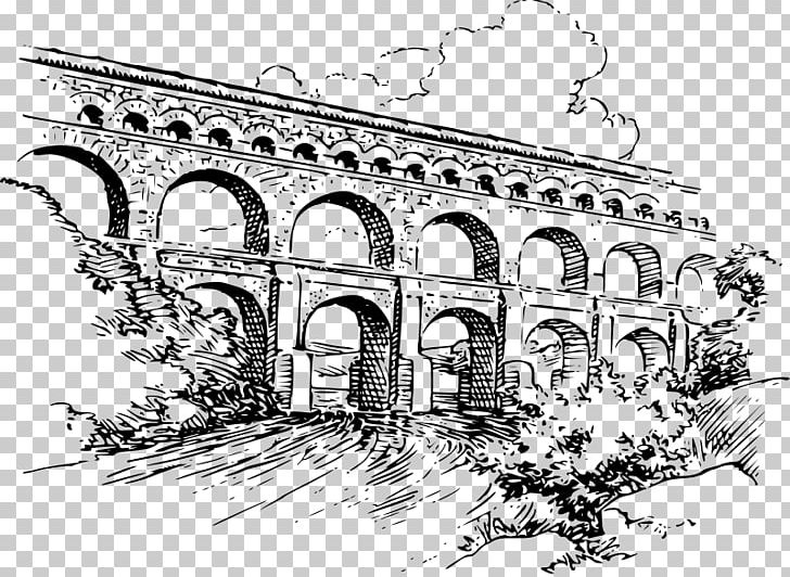 Pont Du Gard Ancient Rome Roman Aqueduct Drawing PNG, Clipart, Ancient Roman Architecture, Ancient Rome, Aqueduct, Arch, Architecture Free PNG Download