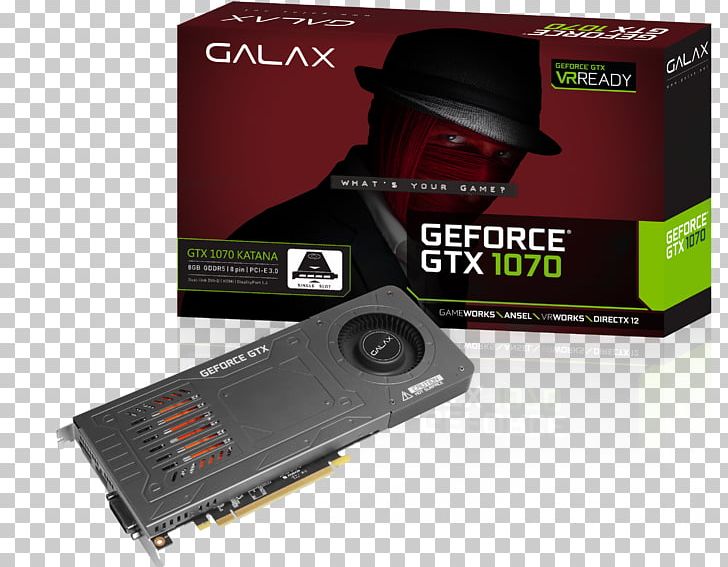Graphics Cards & Video Adapters NVIDIA GeForce GTX 1070 英伟达精视GTX GALAXY Technology GDDR5 SDRAM PNG, Clipart, Computer Component, Electronic Device, Electronics, Gddr5 Sdram, Geforce Free PNG Download