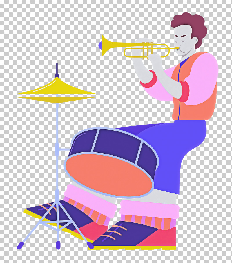 Playing The Trumpet Music PNG, Clipart, Behavior, Cartoon, Geometry, Human, Line Free PNG Download