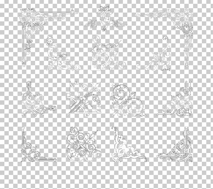 Black And White Line Angle Pattern PNG, Clipart, Black, Continental, Corner, Corner Pattern, Dividing Free PNG Download