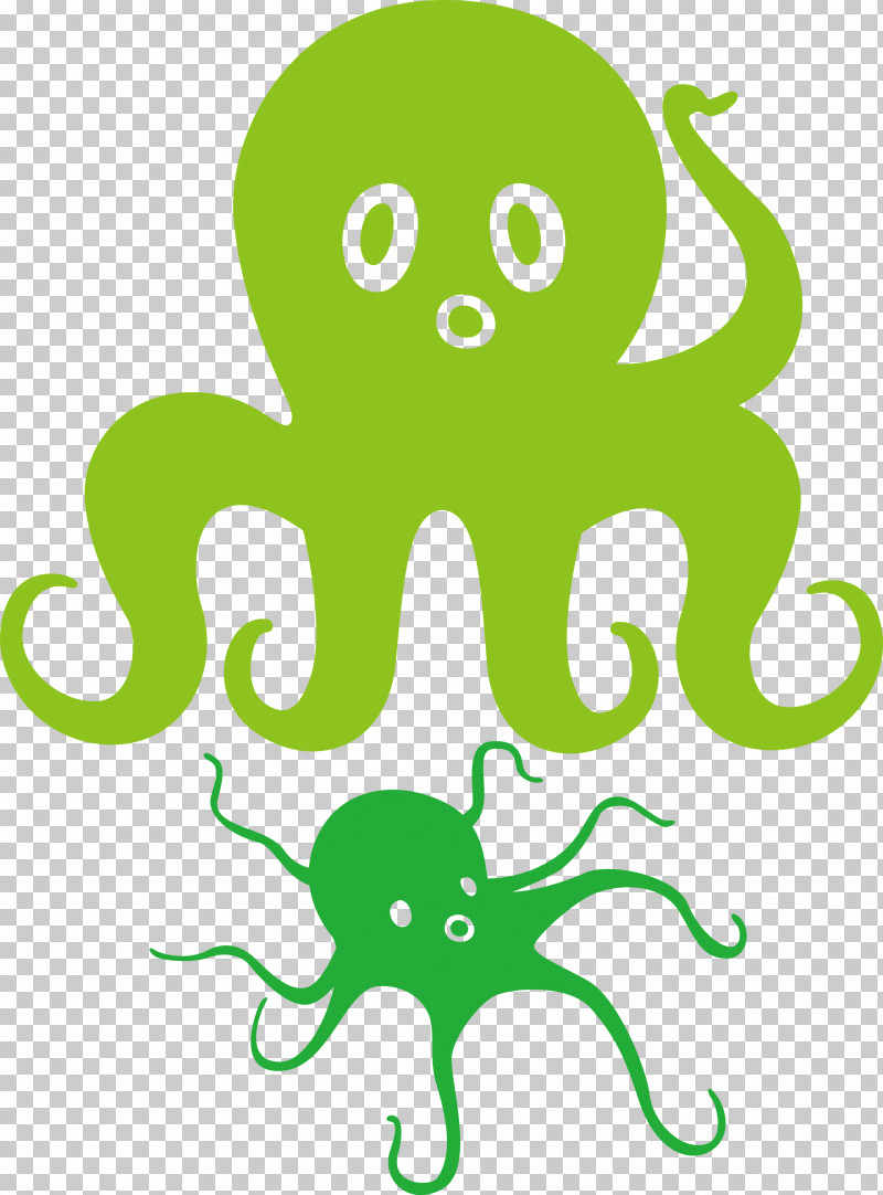 Octopus PNG, Clipart, Cartoon, Geometry, Green, Leaf, Line Free PNG Download