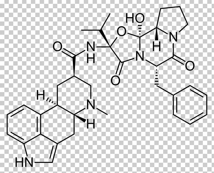 Ergot Pharmaceutical Drug Ergoline Dihydroergocristine Ergoloid PNG, Clipart, Angle, Area, Black And White, Chemical Compound, Chemical Substance Free PNG Download