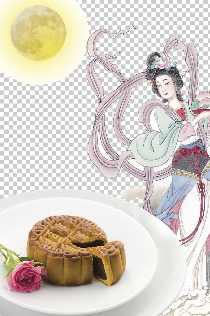 Mooncake U56fdu753bu5c71u6c34 Mid-Autumn Festival Illustration PNG, Clipart, Cake, Cuisine, Food, Gongbi, Half Moon Free PNG Download