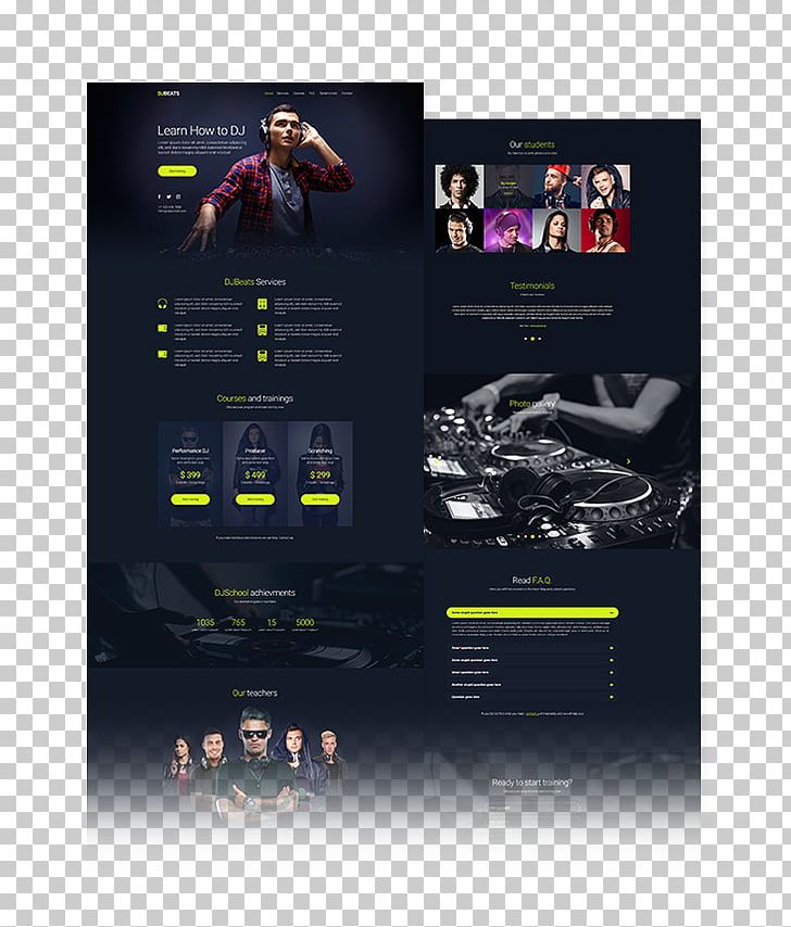 Graphic Design Responsive Web Design Web Template System PNG, Clipart, Advertising, Brand, Brochure, Creativity, Disc Jockey Free PNG Download