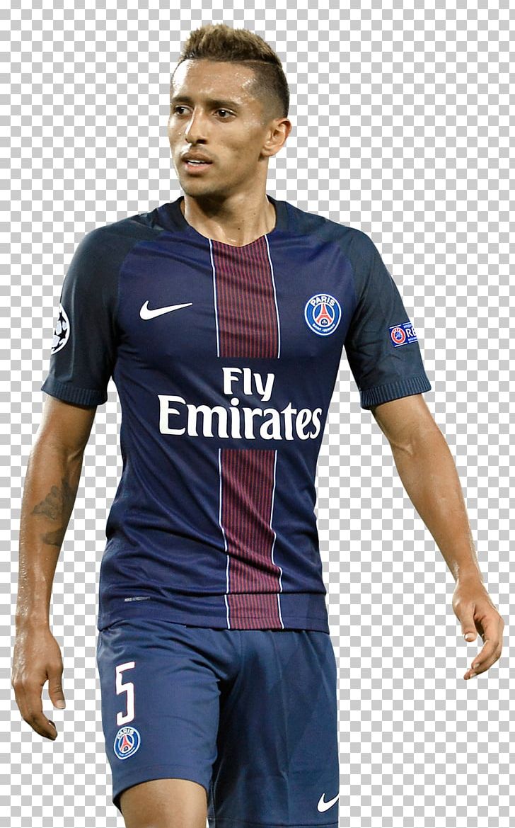 Marquinhos Jersey Paris Saint-Germain F.C. T-shirt Soccer Player PNG, Clipart, Blue, Clothing, Football, Jersey, Marquinhos Free PNG Download