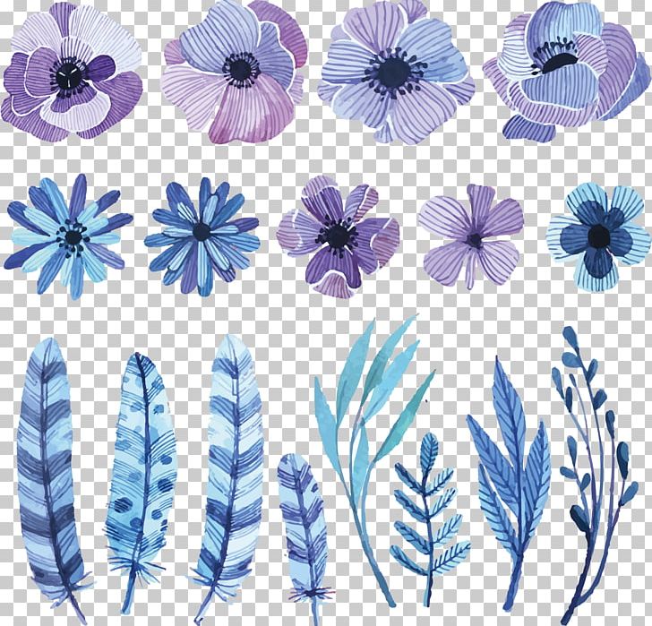 Flower Watercolor Painting Drawing Sketch PNG, Clipart, Blue, Cobalt Blue, Cut Flowers, Decorative Patterns, Feather Free PNG Download