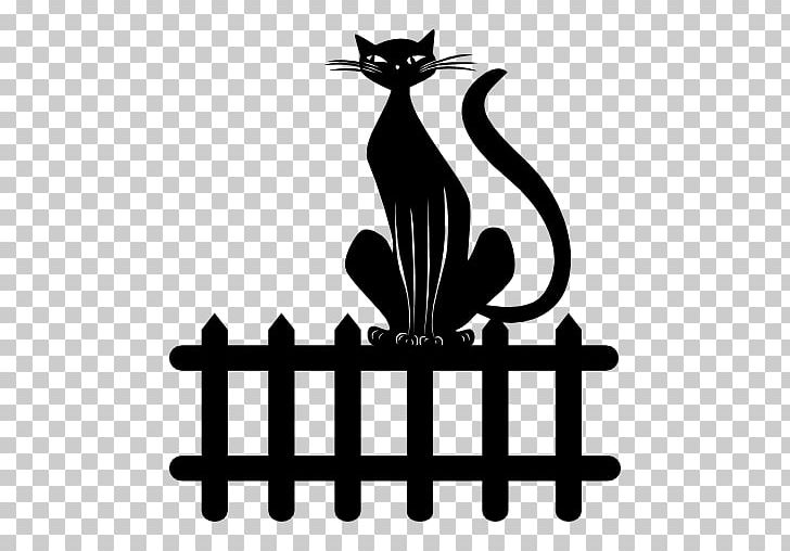 Cat Fence Computer Icons PNG, Clipart, Animals, Artwork, Black, Black And White, Black Cat Free PNG Download