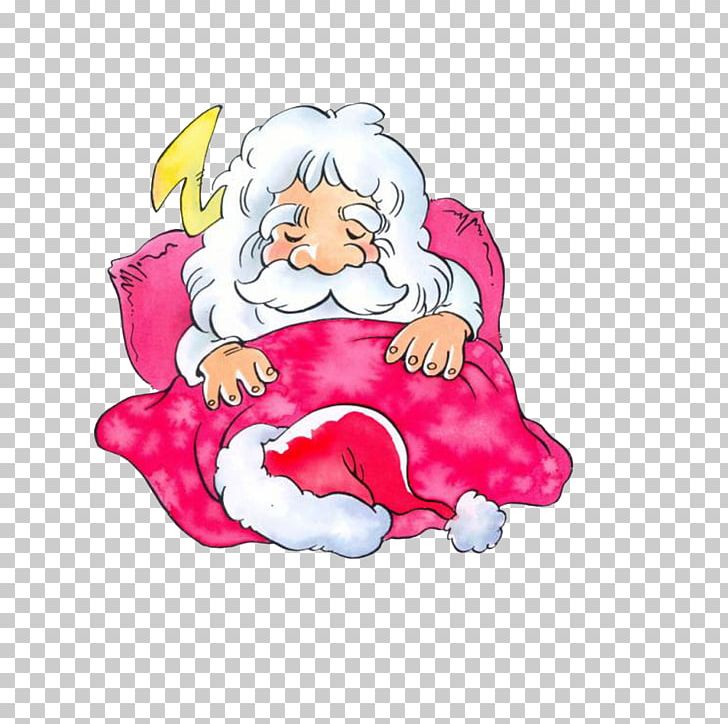 Santa Claus Sleep Cartoon Illustration PNG, Clipart, Art, Cartoon, Christmas, Download, Drawing Free PNG Download