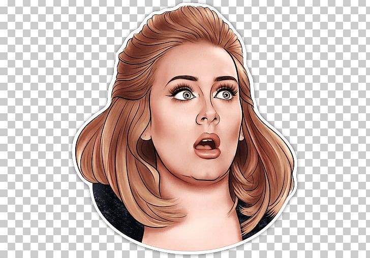 Adele Telegram Sticker Messaging Apps PNG, Clipart, Adele, Beauty, Cartoon, Cheek, Chin Free PNG Download