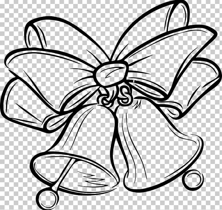 Coloring Book Drawing Bell Line Art Christmas PNG, Clipart, Artwork, Bell, Black, Black And White, Butterfly Free PNG Download
